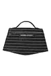 Shop_ADISEE_Black Kendal Abstract Pattern Handbag _at_Aza_Fashions