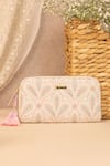 Buy_AMYRA_Off White Thread Nyra Work Wallet _at_Aza_Fashions