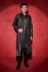 Buy_Jubinav Chadha_Black Embroidered Mirror And Work Kurta Salwar Set _at_Aza_Fashions