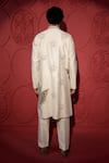 Shop_Jubinav Chadha_White Chanderi Embroidery Lotus Pearl Kurta With Pant _at_Aza_Fashions