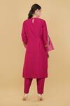 Shop_Nidhi Kejriwal_Wine Micro Dupian Embroidery Floral Round Flower Patch Work Kurta With Salwar _at_Aza_Fashions