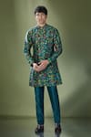 Buy_Drishti & Zahabia_Green Print Floral Kurta With Pant _at_Aza_Fashions