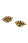 Buy_MAALICIOUS JEWELRY_Gold Plated Stone Evil Eye Ear Cuffs _at_Aza_Fashions