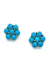 Buy_MAALICIOUS JEWELRY_Blue Pearls, Stones Desire Bloom Stud Earrings _at_Aza_Fashions