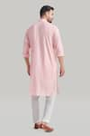 Shop_Blue Lotus Design_Pink Cotton Embroidered Kurta And Pant Set _Online_at_Aza_Fashions