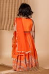 Shop_Lil Angels_Orange Silk Mirrors, Embroidery Bloom Blouse With Lehenga _at_Aza_Fashions