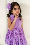 Buy_Lil Angels_Purple Scuba Embellished Bloom Ruffle Dress _Online_at_Aza_Fashions