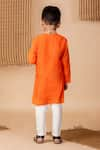 Shop_Lil Angels_Orange Silk Embroidery Aari And Mirror Bloom Kurta With Pant _at_Aza_Fashions