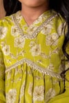 Buy_Lil Angels_Green Viscose Print Floral Pearl Kurta With Sharara Pant _Online_at_Aza_Fashions