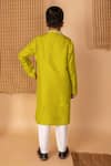 Shop_Lil Angels_Green Silk Embroidery Mirror Bloom Kurta With Pant _at_Aza_Fashions