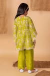 Shop_Lil Angels_Green Cotton Silk Print Gardenia And Lace Embellished Kurta With Salwar _at_Aza_Fashions