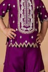 Buy_Lil Angels_Purple Silk Embroidery Butti Diamond Tunic With Sharara _Online_at_Aza_Fashions