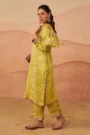 Rainas_Green Cupro Satin Printed Bandhani Patori Phiran Kurta Farsi With Pyjama _Online_at_Aza_Fashions