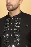 Aham-Vayam_Black Cotton Silk Embroidery Mirror Rajat Threadwork Kurta Set _at_Aza_Fashions