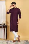 Buy_Aham-Vayam_Purple Cotton Embroidery Thread Blossom Jaal Kurta With Pant 