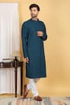 Buy_Aham-Vayam_Blue Cotton Embroidery Thread Heera Vine Kurta With Pant _Online_at_Aza_Fashions