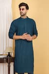 Buy_Aham-Vayam_Blue Cotton Embroidery Thread Heera Vine Kurta With Pant 