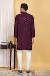 Shop_Aham-Vayam_Wine Cotton Embroidery Thread Navyam Diamond Kurta With Pant _at_Aza_Fashions