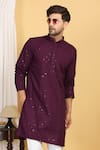 Buy_Aham-Vayam_Wine Cotton Embroidery Thread Navyam Diamond Kurta With Pant 