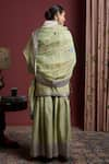 Shop_Akutee_Green Handwoven Chanderi Silk Handpainted Butterfly Karnika Kurta Sharara Set _at_Aza_Fashions