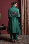 Shop_Akutee_Green Handwoven Chanderi Silk Handpainted Sanjeevani Straight Kurta Set _at_Aza_Fashions