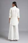 Shop_Akutee_White Silk Linen Blend Solid Collared Diya Shirt With Pant _at_Aza_Fashions