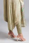 Shop_Akutee_Beige Tissue Floral Round Gautami Pattern Asymmetrical Kurta And Pant Set _Online_at_Aza_Fashions