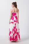 Shop_House of Varada_Pink Crepe Print Peony Sweetheart Neck Front Ruched Tiered Maxi Dress _at_Aza_Fashions