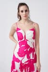 Shop_House of Varada_Pink Crepe Print Peony Sweetheart Neck Front Ruched Tiered Maxi Dress _Online_at_Aza_Fashions