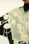 Ofrida_Multi Color Raw Silk Embroidered Patchwork Collar Floral Ivy Dress _at_Aza_Fashions