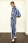 Shop_Ofrida_Blue Twill Linen Print Stripe Relaxed Fit Pant _at_Aza_Fashions