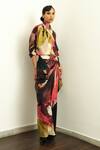 Buy_OFRIDA_Multi Color Muslin Silk Blend Printed Bloom Hot Drape Skirt _at_Aza_Fashions