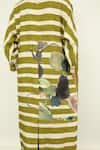 Buy_OFRIDA_Green Twill Linen Printed Abstract Expressionist Shirt Olivia Psy Mh Dress _Online_at_Aza_Fashions