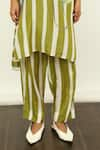 Buy_OFRIDA_Green Muslin Silk Blend Printed Abstract Olivia Stripe Tapered Pants _Online_at_Aza_Fashions