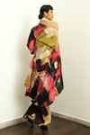 Shop_OFRIDA_Multi Color Muslin Silk Blend Hand Painted Abstract Bloom Hot Tunic With Pant _at_Aza_Fashions