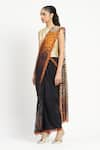 Buy_Satya Paul_Black Silk Crepe Printed Jaali Safari Sol Saree With Unstitched Blouse Piece _Online_at_Aza_Fashions