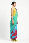 Satya Paul Blue Silk, Georgette New Day Printed Saree With Unstitched Blouse Piece Online at Aza Fashions Satya Paul_Blue Silk, Georgette New Day Printed Saree With Unstitched Blouse Piece _Online_at_Aza_Fashions