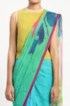 Buy Satya Paul Blue Silk, Georgette New Day Printed Saree With Unstitched Blouse Piece Online at Aza Fashions Buy_Satya Paul_Blue Silk, Georgette New Day Printed Saree With Unstitched Blouse Piece _Online_at_Aza_Fashions