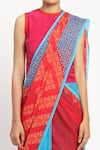 Shop Satya Paul Blue Silk, Chiffon Lie Cheat Steal Printed Saree With Unstitched Blouse Piece Online at Aza Fashions Shop_Satya Paul_Blue Silk, Chiffon Lie Cheat Steal Printed Saree With Unstitched Blouse Piece _Online_at_Aza_Fashions