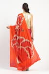 Shop_Satya Paul_Pink Silk Crepe Embroidered Jaali Octarine Saree With Unstitched Blouse Piece _at_Aza_Fashions