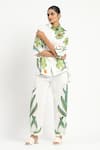 Shop_Satya Paul_Ivory Linen Printed Floral Shirt Collar Two Tunic _at_Aza_Fashions