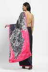 Shop_Satya Paul_Black Satin Faulkners Fall Embellished Saree With Unstitched Blouse Piece _at_Aza_Fashions