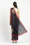 Shop_Satya Paul_Black Silk Georgette Acolyte Embellished Saree With Unstitched Blouse Piece _at_Aza_Fashions