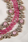 Amaara Jewels_Pink Stones Victorian Ornamentation Necklace Set_at_Aza_Fashions
