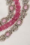 Buy_Amaara Jewels_Pink Stones Victorian Ornamentation Necklace Set