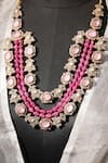 Buy_Amaara Jewels_Pink Stones Victorian Ornamentation Necklace Set_Online