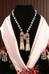 Buy_Amaara Jewels_Multi Color Beads Hummingbird And Freshwater Pearl Embellished Necklace Set _at_Aza_Fashions