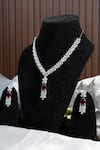 Shop_Amaara Jewels_Silver Plated Stone Florin Carved Zircon And Embellished Necklace Set _at_Aza_Fashions