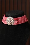 Buy_Amaara Jewels_Coral Stone Studded Bead Choker Set 