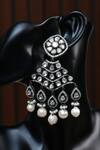 Buy_Amaara Jewels_Silver Plated Pearl Moissanite Studded Dangler Earrings _Online_at_Aza_Fashions